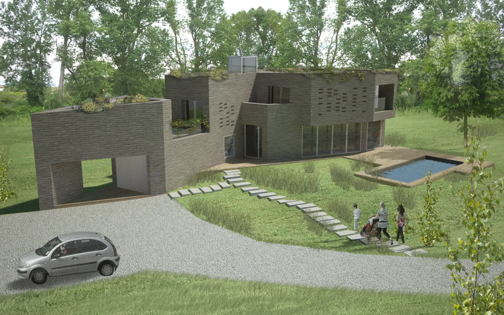 A modern house in the countryside